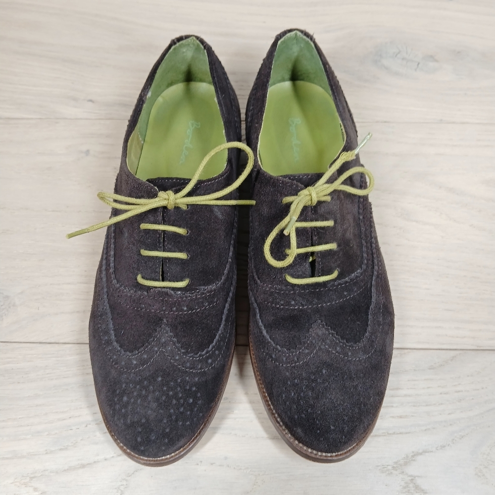 Boden Oxford Brogue Men's 8.5 Lace Up Shoes Brown Leather Suede Lace Up - Picture 3 of 14